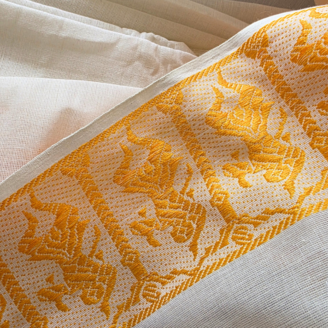 Bharatanatyam Cotton Practice Saree with Dancing Doll Border