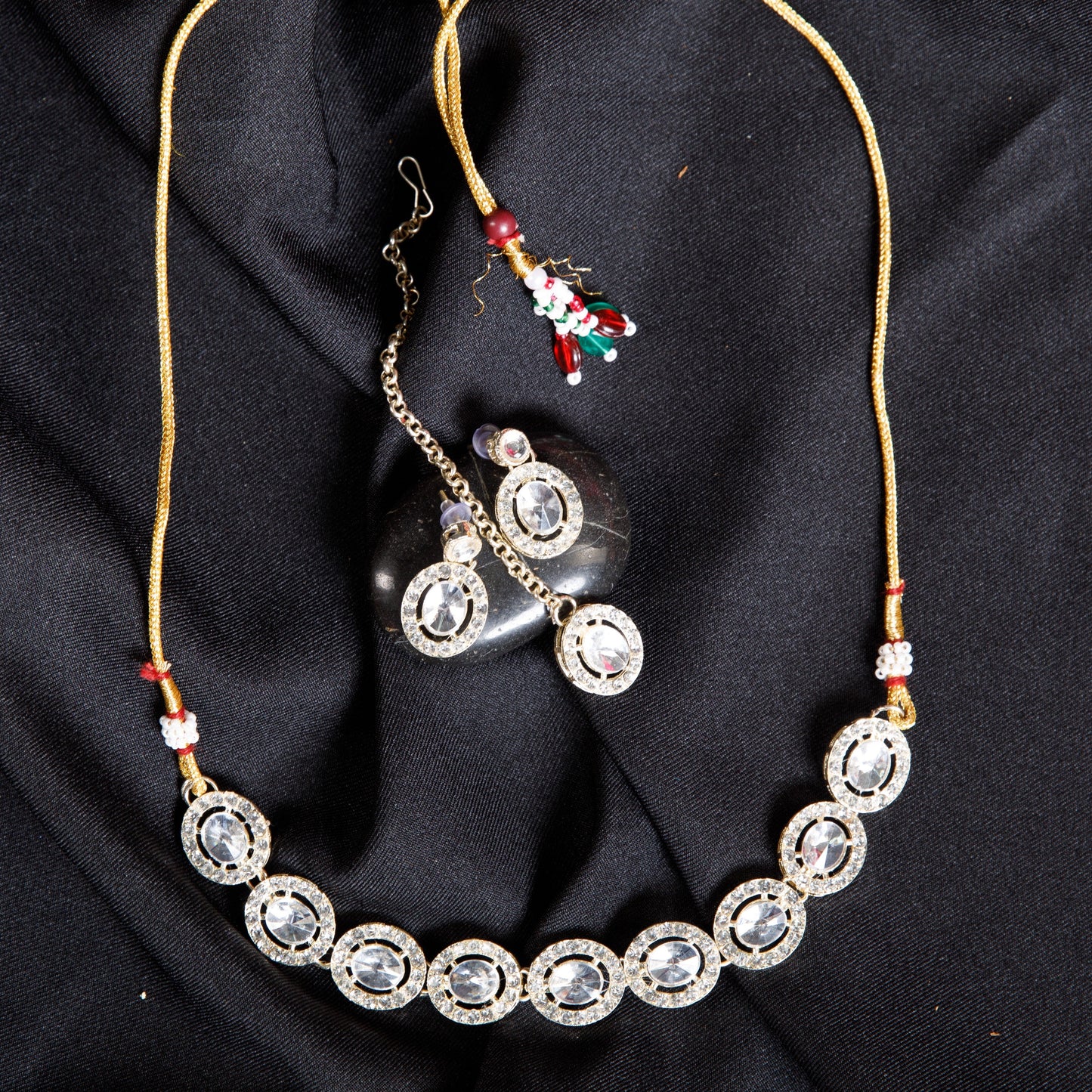 Premium Crystal Halo Necklace Set