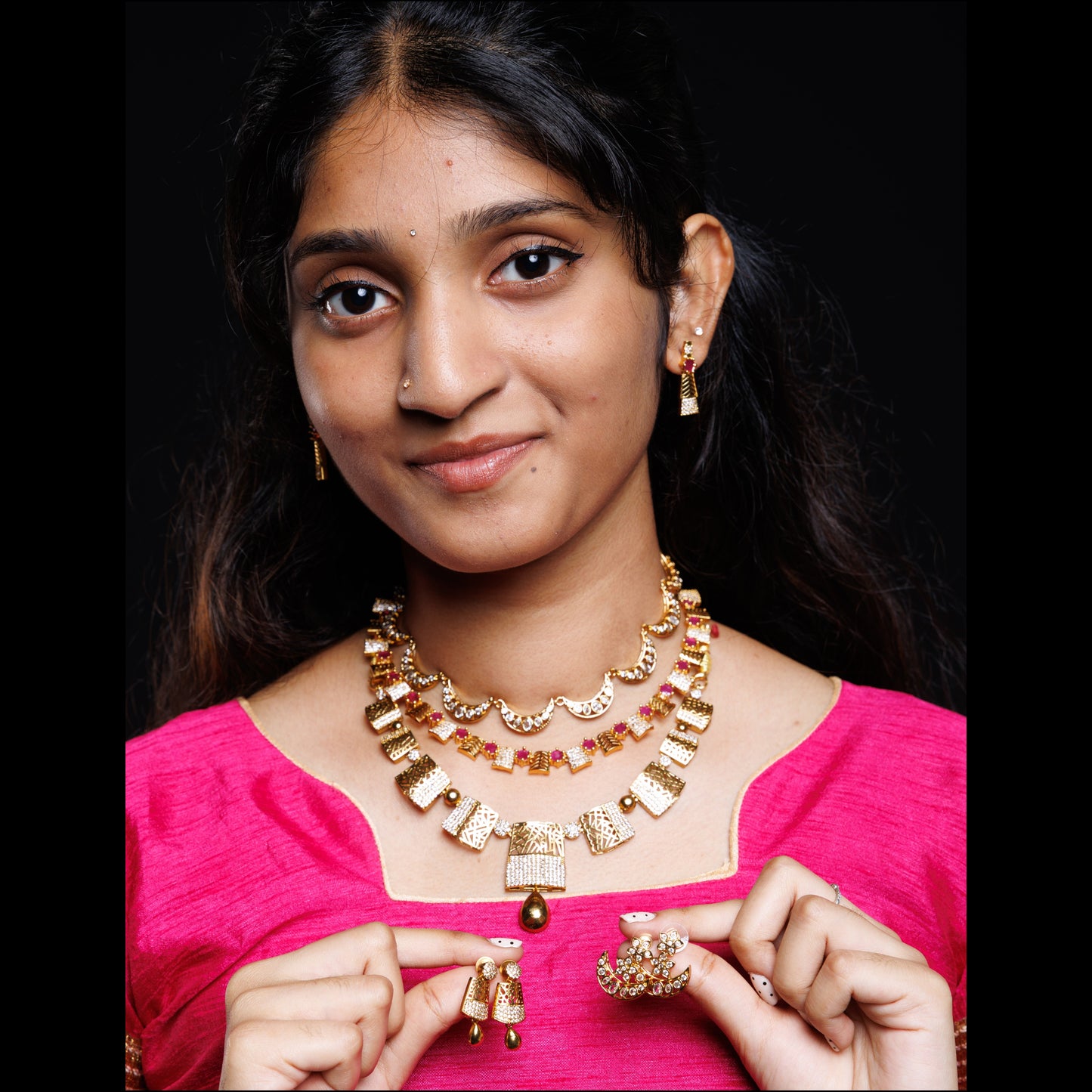 Premium Gold-Plated Designer 3 piece Necklace Set Collection