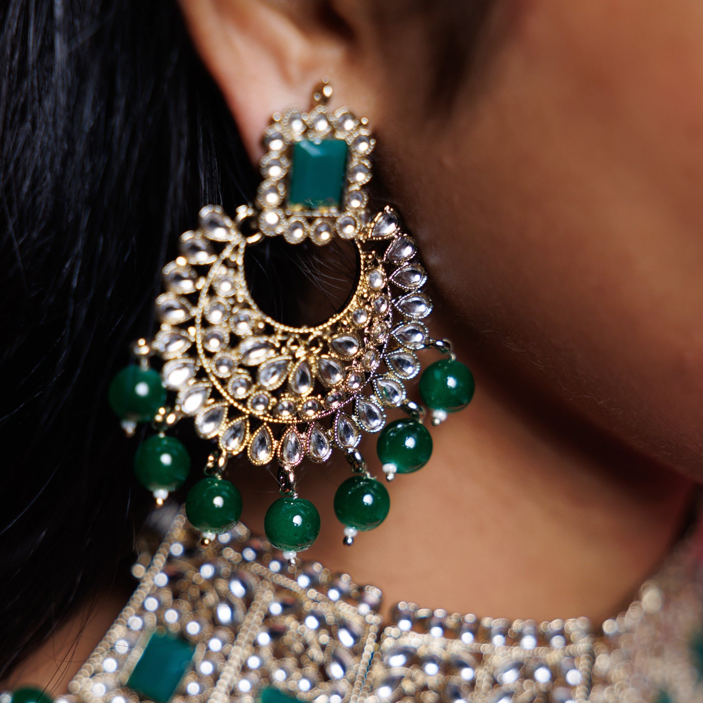 Emerald Kundan Bridal Choker Set
