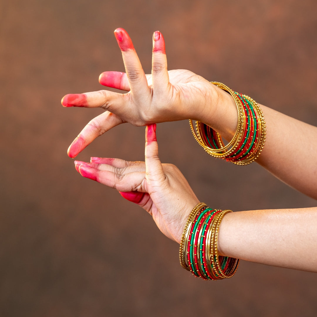 Red Alta Set of 2 with double tip – Hand & Feet Decoration for Classical Dance