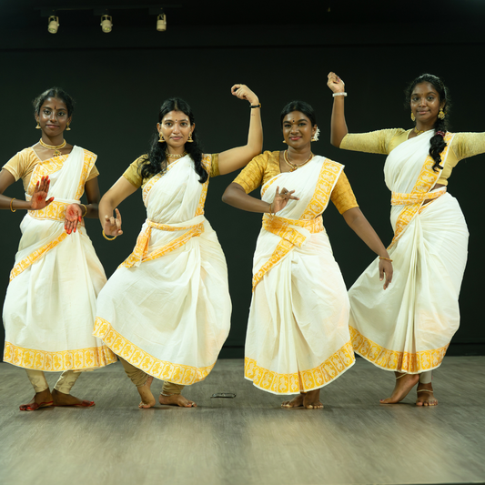 Bharatanatyam Cotton Practice Saree with Dancing Doll Border
