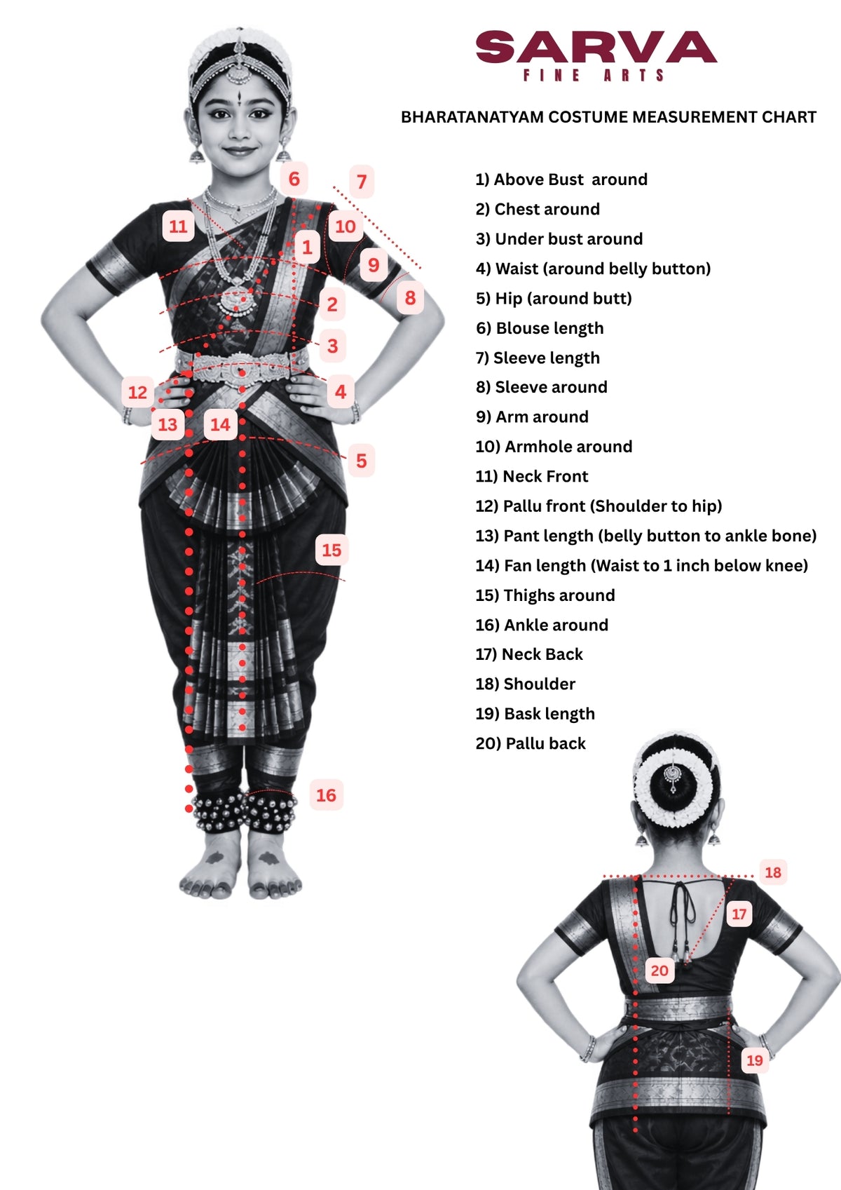 Customized Bharatanatyam Costume in Art Silk Material