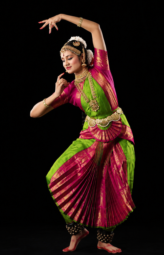 Customized Bharatanatyam Costume in Art Silk Material