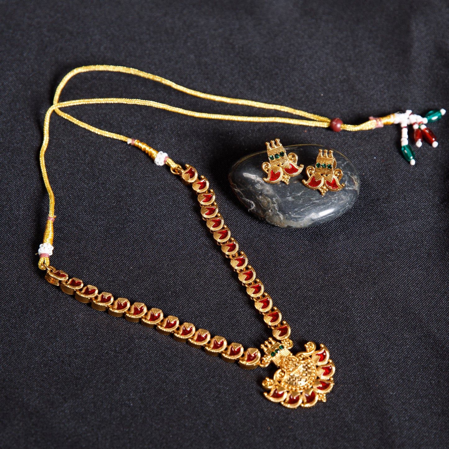 Meenakari Temple Necklace Set