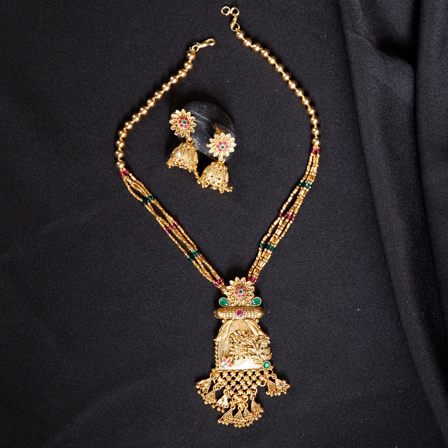 Premium Handcrafted Temple Necklace Set