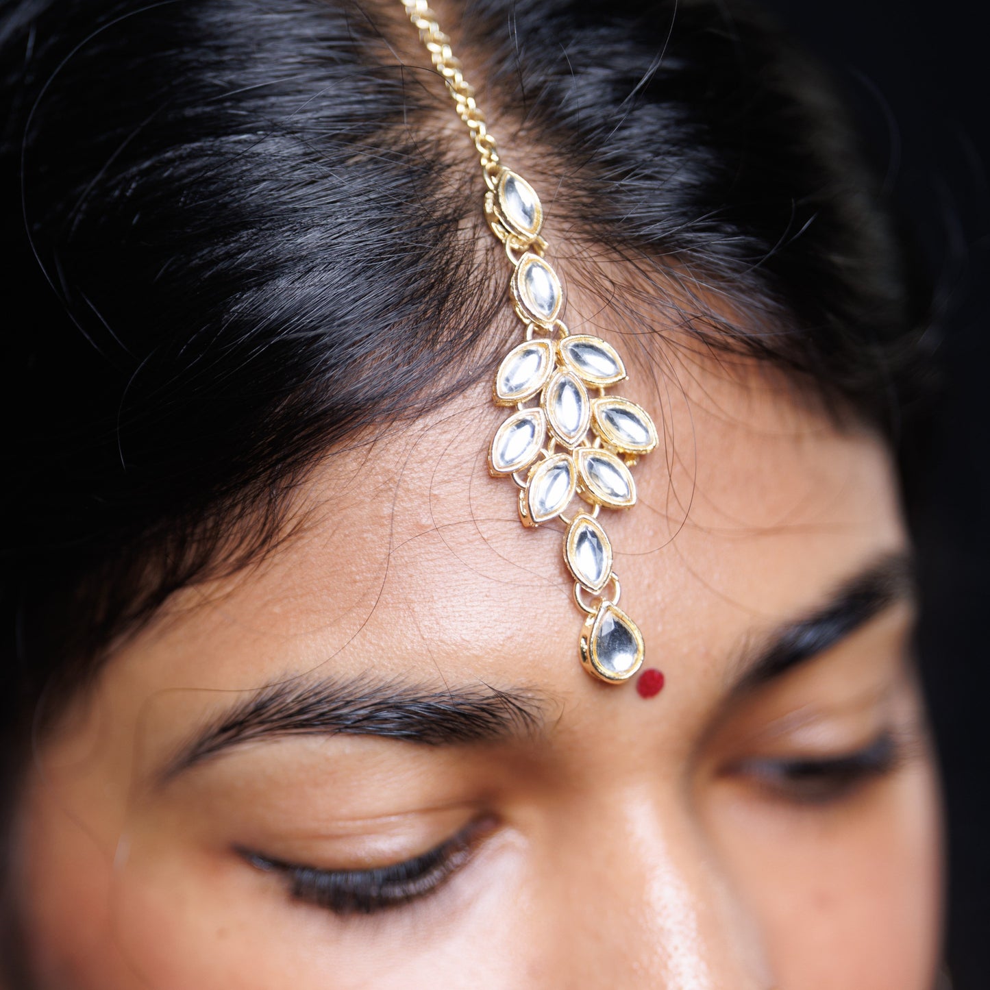 Kundan Beads Choker Set with Matching Earrings & Maang Tikka