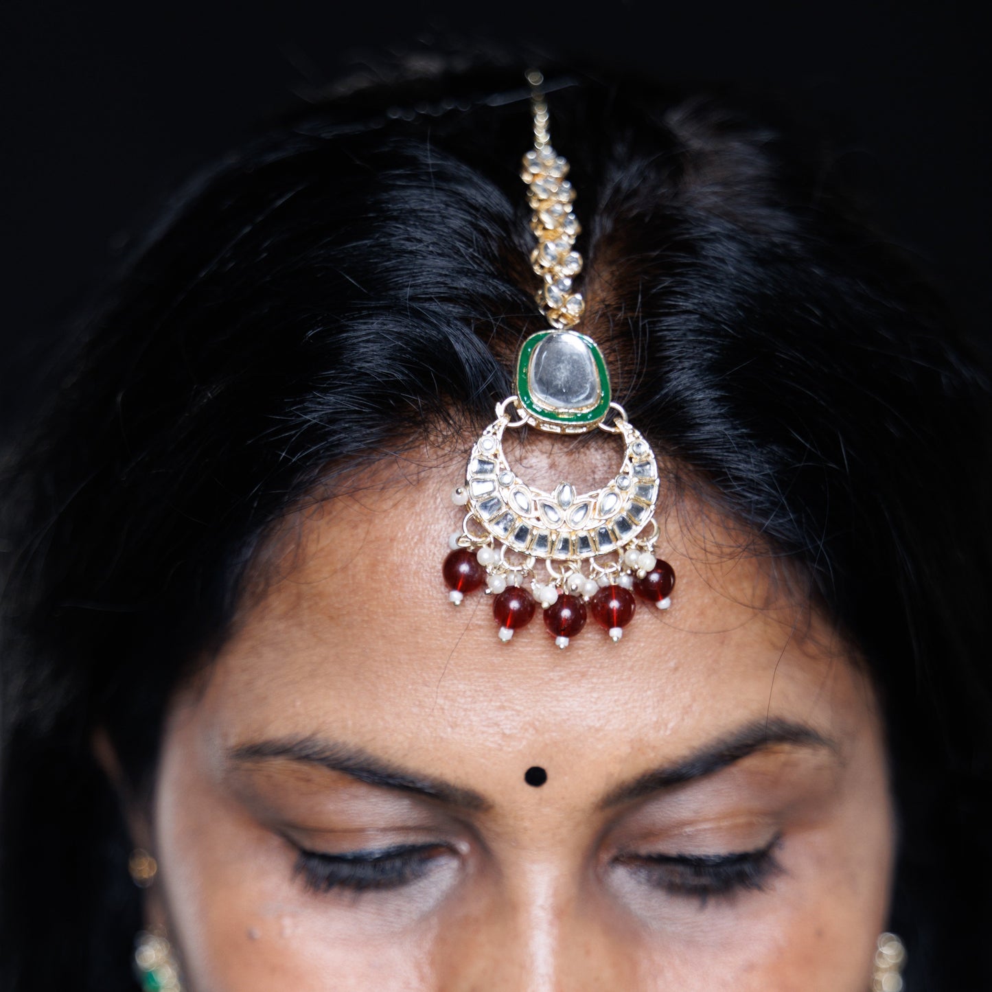 Royal Kundan Layered Bridal Necklace Set with Maang Tikka