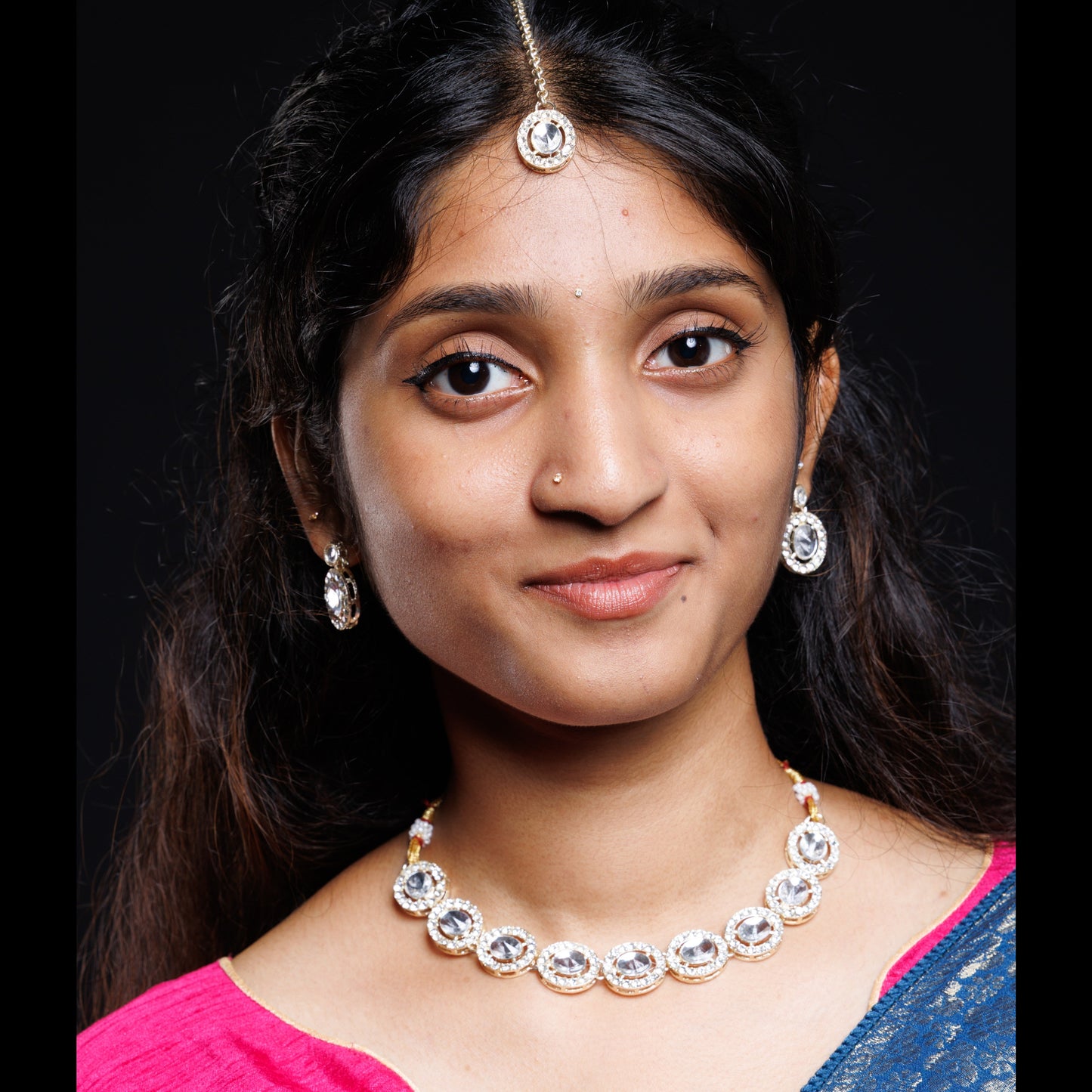 Premium Crystal Halo Necklace Set