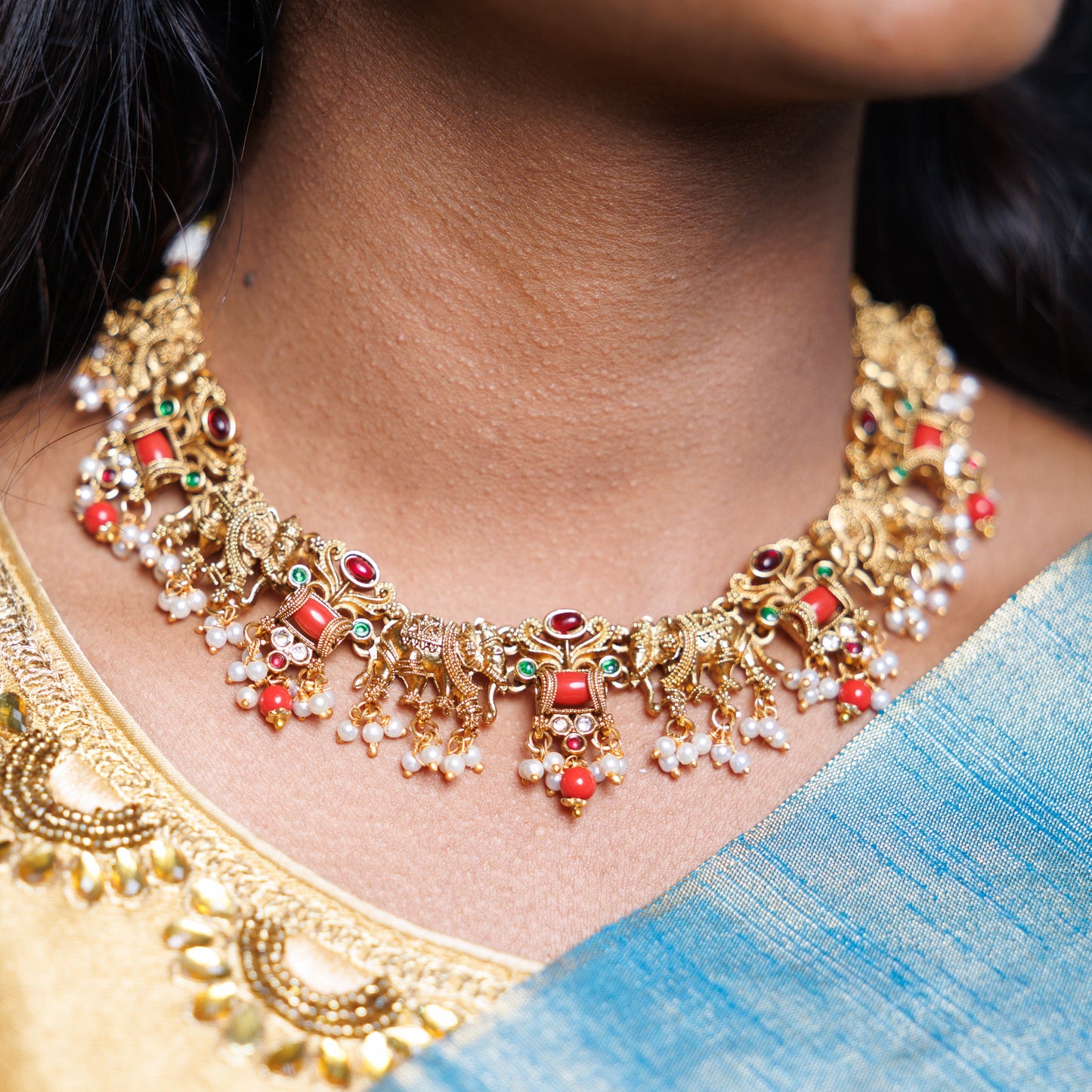 Traditional Kundan Meenakari Necklace Set