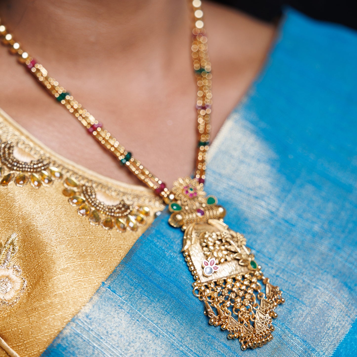 Premium Handcrafted Temple Necklace Set