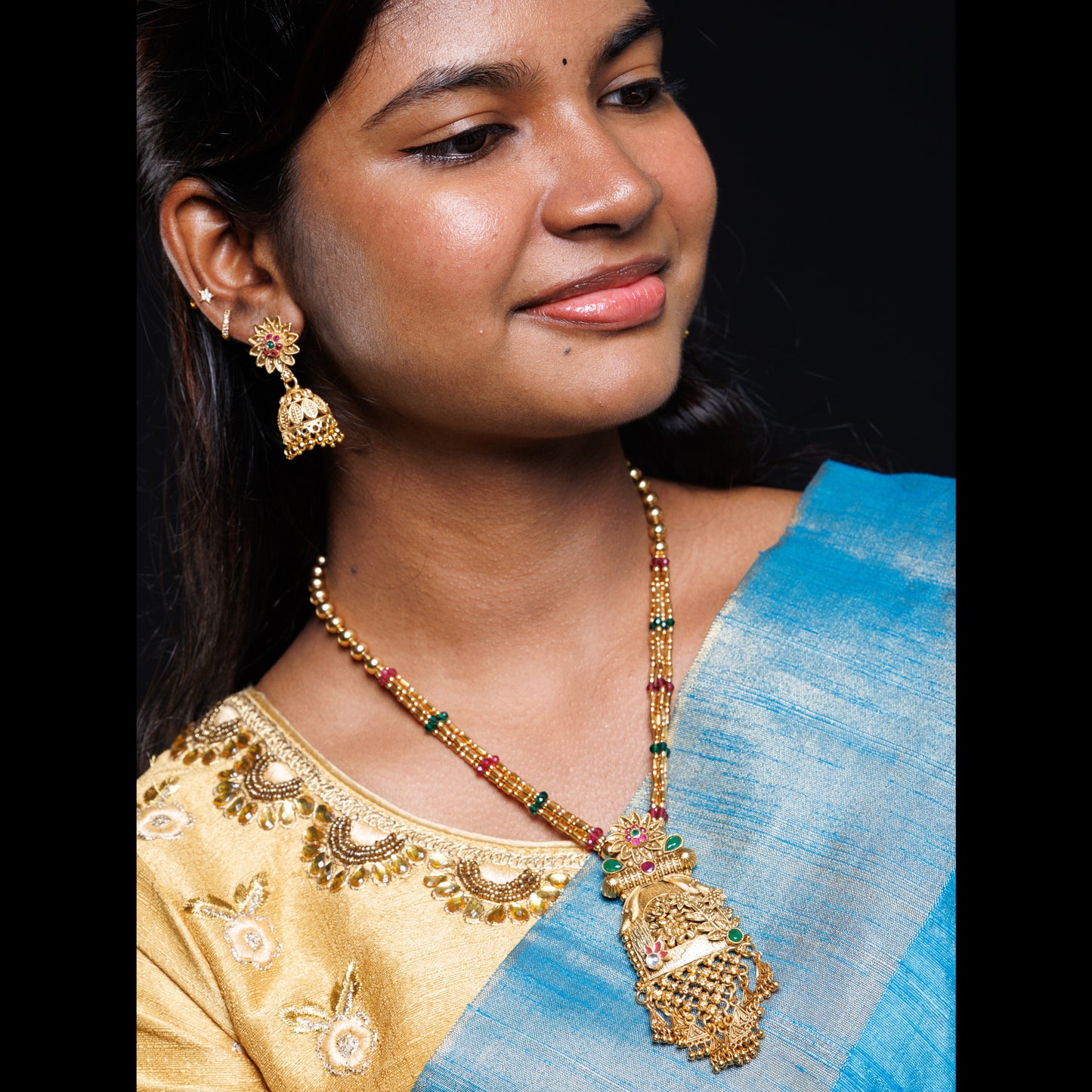 Premium Handcrafted Temple Necklace Set