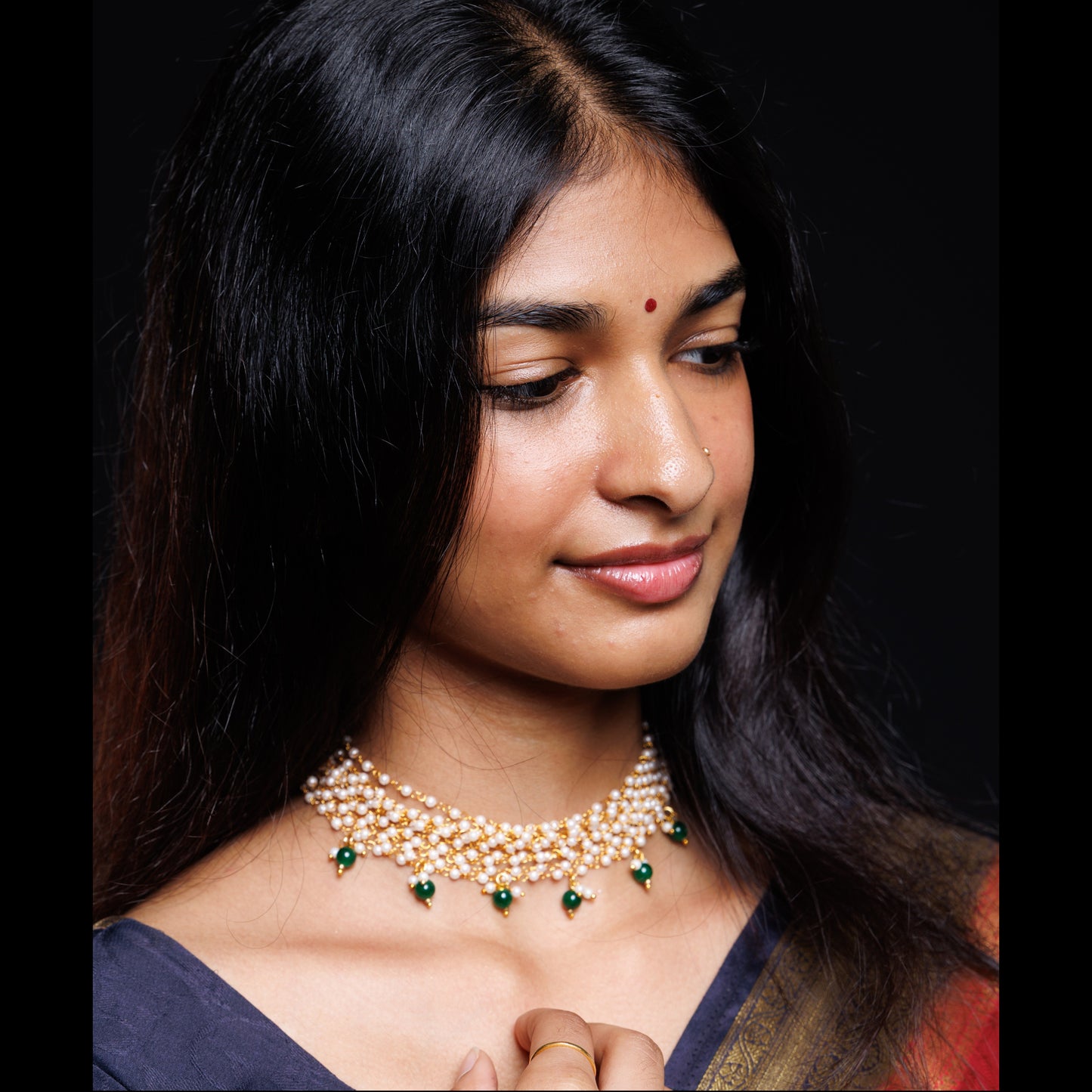 Handcrafted Multi-Layer Pearl Beaded Necklace