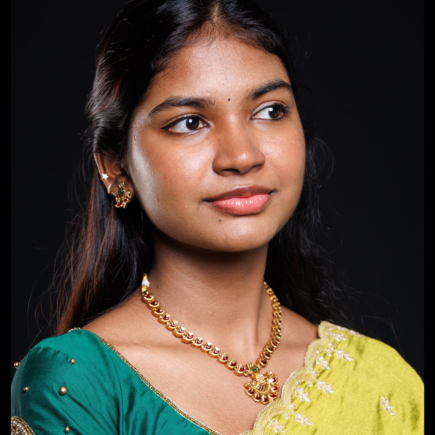 Meenakari Temple Necklace Set