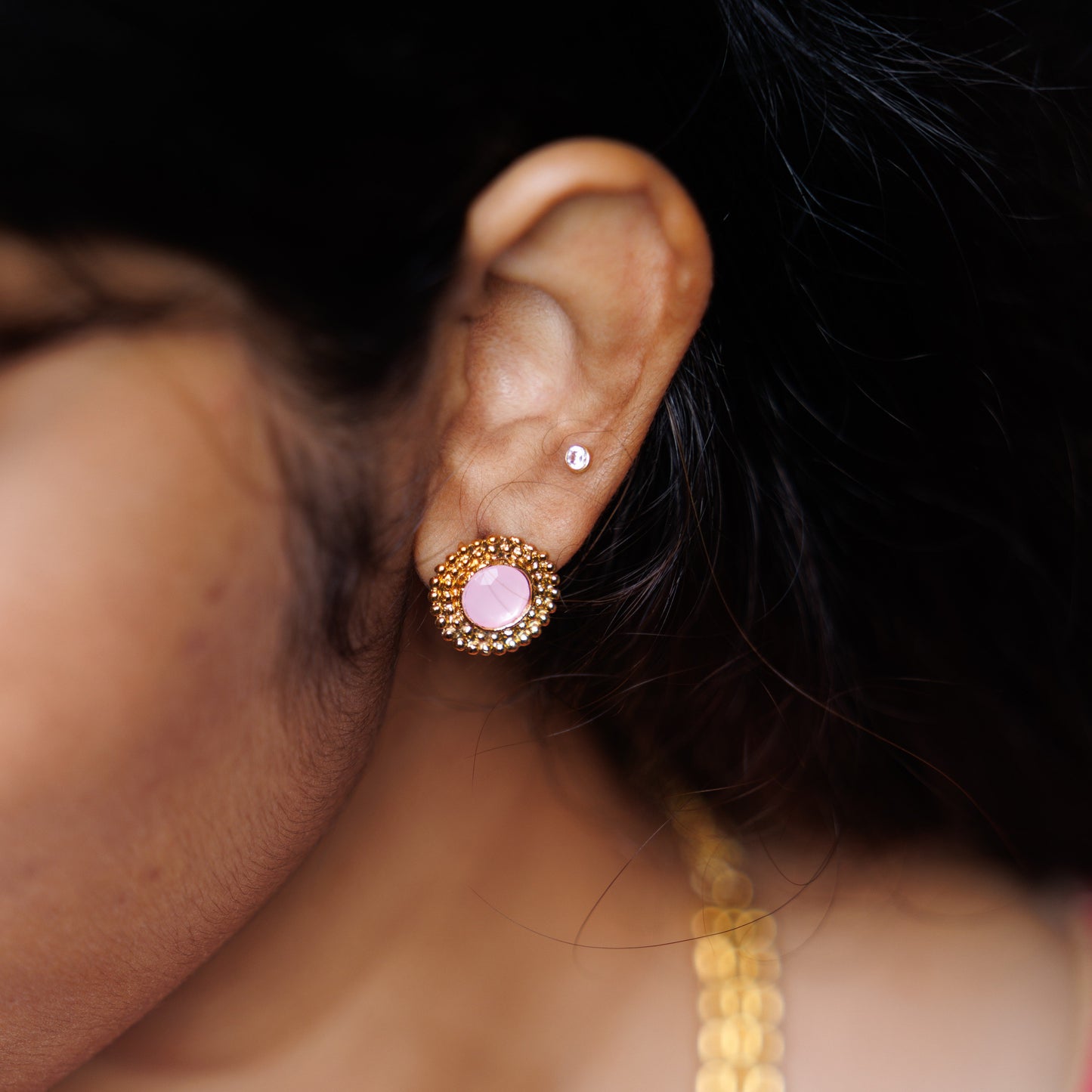 Elegant Pink crystal stone Designer Necklace set