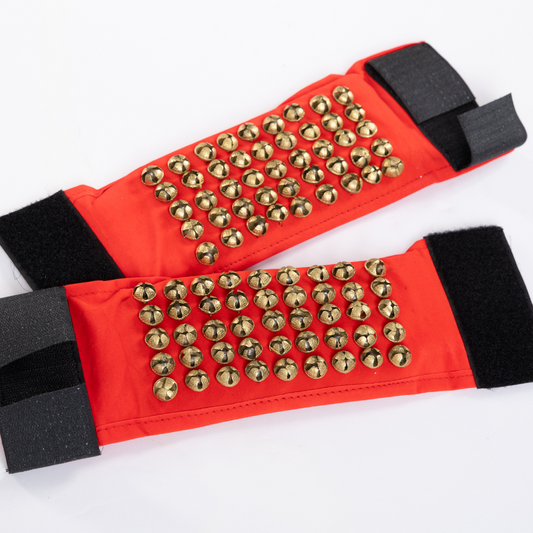 Velcro Red Cloth Bharatanatyam Salangai (5 Rows)